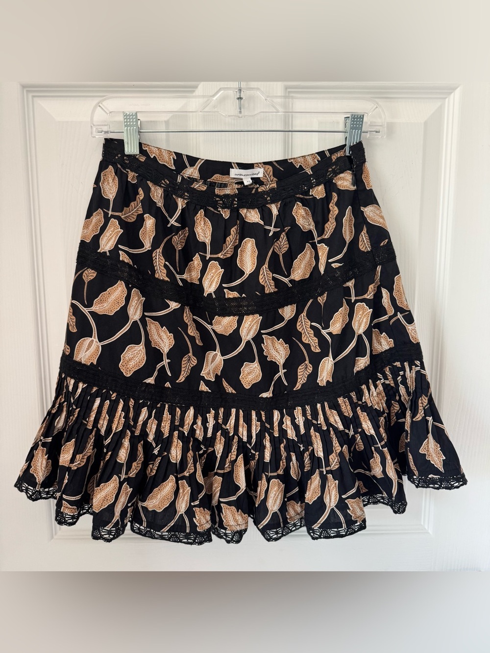 Unsubscribed NWT Mini Skirt Flounce Tiered Floral Cotton